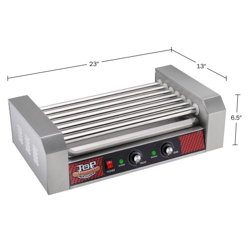 Hot Dog Roller Machine &ndash Stainless-Steel Cooker with 7 Non-Stick Rollers by Great Northern Popcorn - Image 3