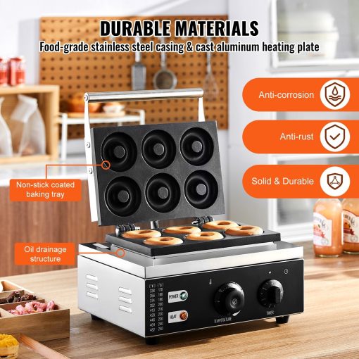 Electric Donut Maker Temperature 122-572&8457, for Restaurant and Home Use - 1550W - Image 3