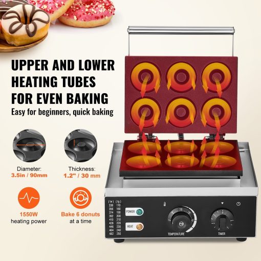 Electric Donut Maker Temperature 122-572&8457, for Restaurant and Home Use - 1550W - Image 4