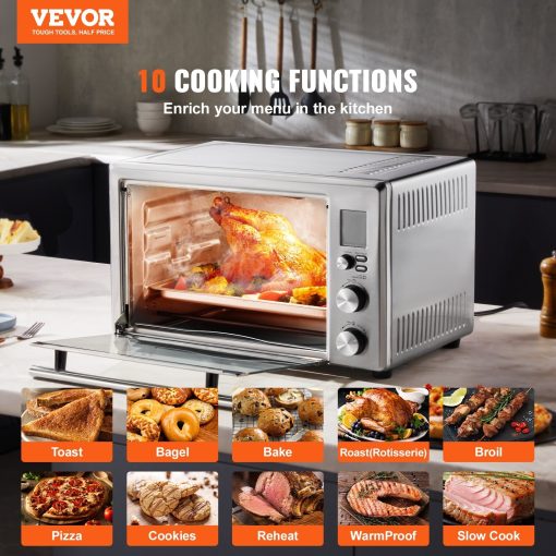10-IN-1 Convection Oven, 28L/29.6Qt Multifunctional Conventional Oven Countertop, 1800W 4-Tier Toaster with Front Glass Door - Image 3