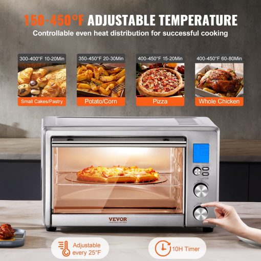 10-IN-1 Convection Oven, 28L/29.6Qt Multifunctional Conventional Oven Countertop, 1800W 4-Tier Toaster with Front Glass Door - Image 5
