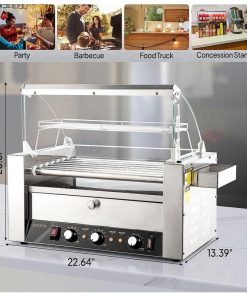 Electric Stainless-Steel Hot Dog Grill Cooker Machine