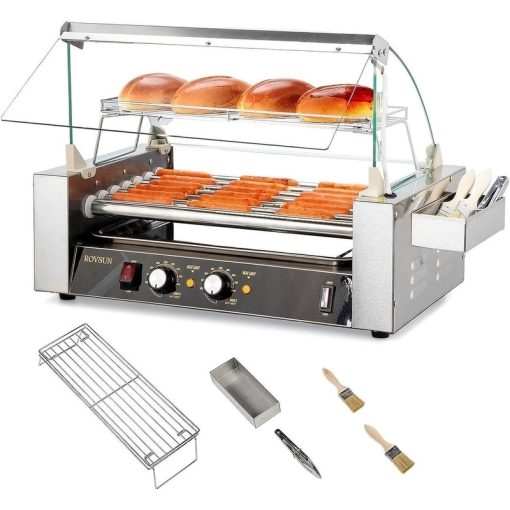 Electric Stainless-Steel Hot Dog Grill Cooker Machine - Image 2