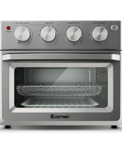 Costway 7-in-1 Air Fryer Toaster Oven 19 QT Dehydrate Convection Ovens - Silver