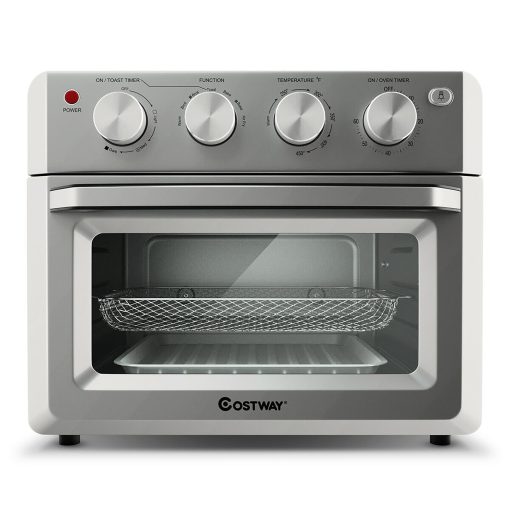 Costway 7-in-1 Air Fryer Toaster Oven 19 QT Dehydrate Convection Ovens - Silver