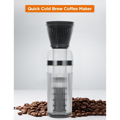 Commercial Chef Quick Cold Brew Coffee Maker, Battery Powered Coffee Maker with Fast Extraction - 10.98&rsquo&rsquo X 3.39dia - Image 3