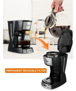 COMMERCIAL CHEF Coffee Maker with Nylon Coffee Filter, Black