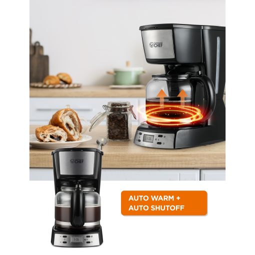COMMERCIAL CHEF Coffee Maker with Nylon Coffee Filter, Black - Image 3