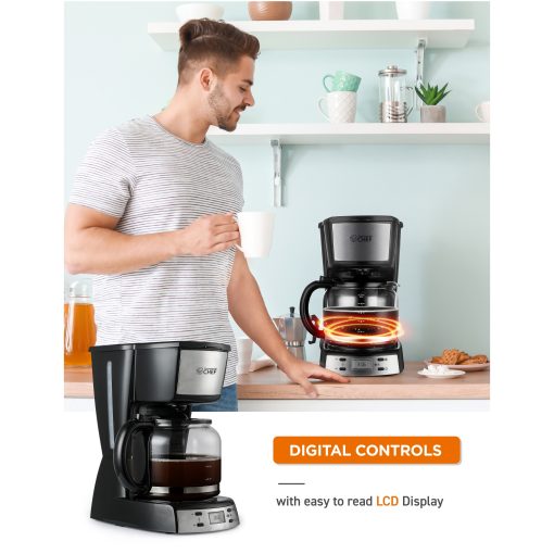 COMMERCIAL CHEF Coffee Maker with Nylon Coffee Filter, Black - Image 4