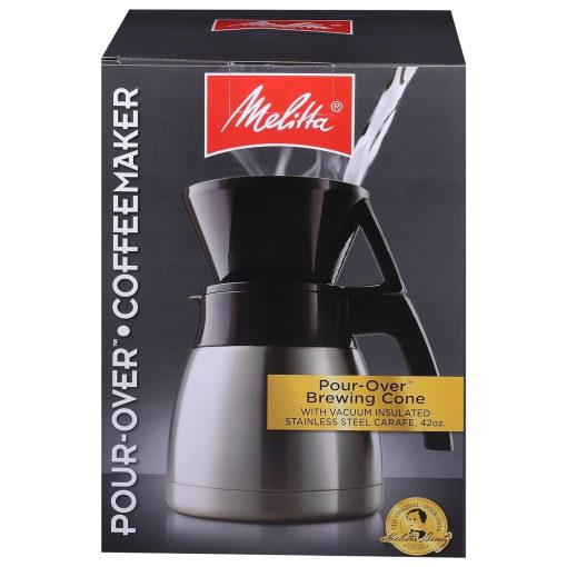 Melitta Pour-Over Coffee Brewer & Stainless Steel Carafe Set with Coffee Filters, 42 Ounce Set - Silver - Image 3