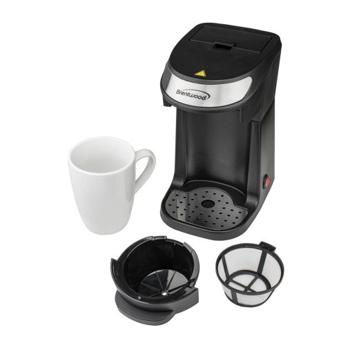 Brentwood Single Serve Coffee Maker in Black with Mug