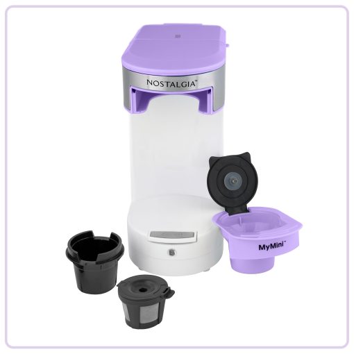 Nostalgia MyMini Single Serve Coffee Maker, Brews K-Cup & Other Pods, Serves up to 14 Ounces, Tea, Hot Chocolate, Hot Cider