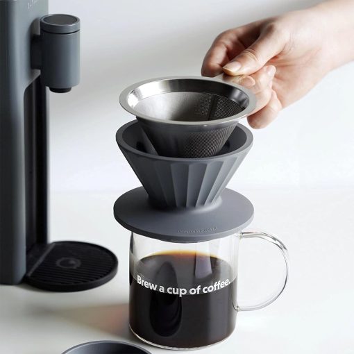 BUYDEEM Reusable Pour Over Coffee Maker Filter Reusabl Silicone Coffee Dripper Set - Image 4