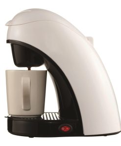 Brentwood TS-112W Coffee Maker with Ceramic Mug, Single Serve, White