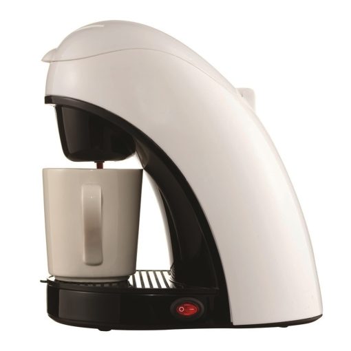Brentwood TS-112W Coffee Maker with Ceramic Mug, Single Serve, White