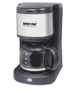 Black-Grey Better Chef 4 Cup Coffee Maker with Stainless-Steel Brushed Accents