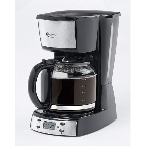 Betty Crocker 12-Cup Coffee Maker with Digital Screen, Stainless Steel