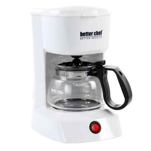 Better Chef 4 Cup Compact Coffee Maker in Black with Removable Filter Basket