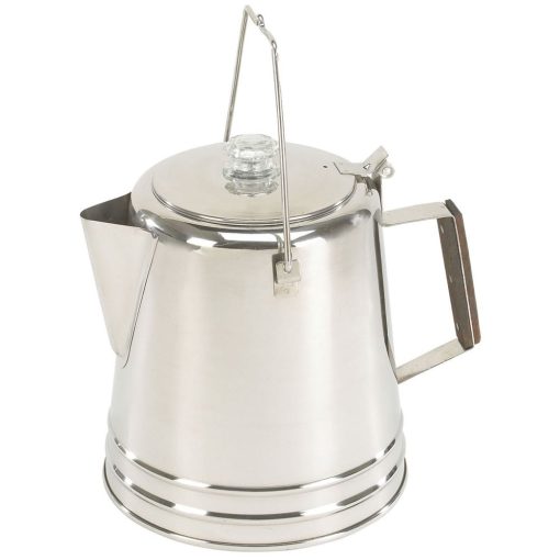 Stansport Stainless Steel Percolator Coffee Pot 28 Cups - 8" L x 8" W x 9.75" H