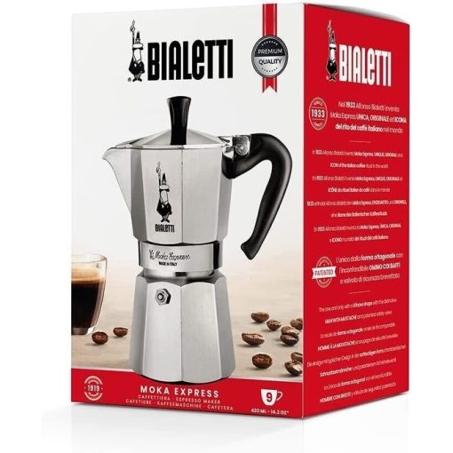Bialetti Moka Express Iconic Stovetop Espresso Maker, Moka Pot 12 Cup, Aluminium