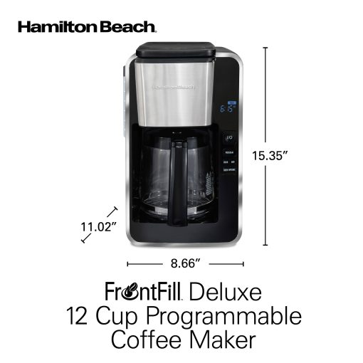 Hamilton Beach FrontFill Deluxe 12 Cup Programmable Coffee Maker,
