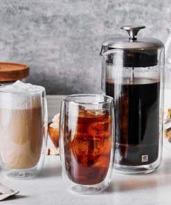 ZWILLING Sorrento Double Wall French Press and Latte Glass - Clear - 27-oz