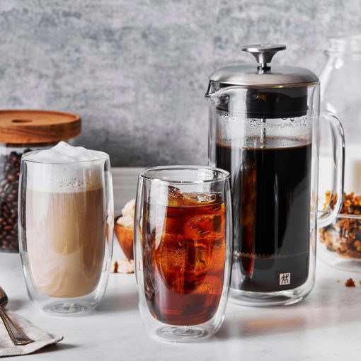 ZWILLING Sorrento Double Wall French Press and Latte Glass - Clear - 27-oz