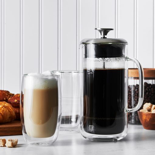 ZWILLING Sorrento Double Wall French Press and Latte Glass - Clear - 27-oz - Image 4