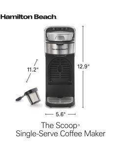 Hamilton Beach The Scoop Single-Serve Stainless Steel Coffee Maker with Removable Reservoir