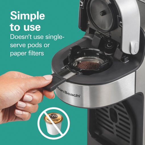 Hamilton Beach The Scoop Single-Serve Stainless Steel Coffee Maker with Removable Reservoir - Image 4
