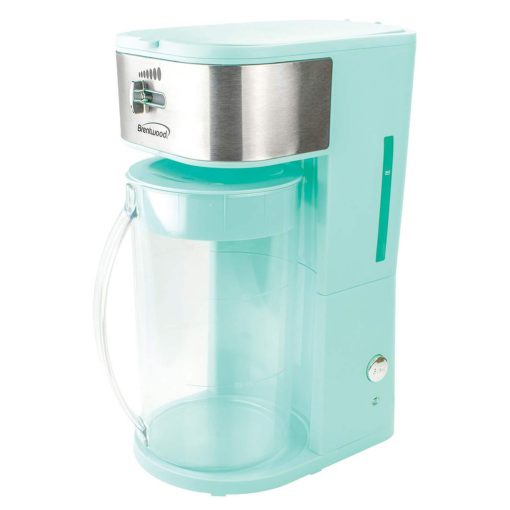 Brentwood Iced Tea and Coffee Maker in Blue with 64 Ounce Pitcher - 9.5"D x 6.75"W x 14.5"H