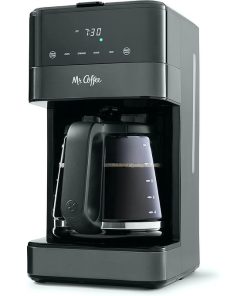 Mr. Coffee 12 Cup Programmable Coffee Maker with LED Touch Display, Black Stainless Steel