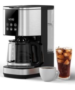 10-Cup Programmable Drip Coffee Maker with LED Touch, 24H Timer, Bold Brew & Keep Warm Function
