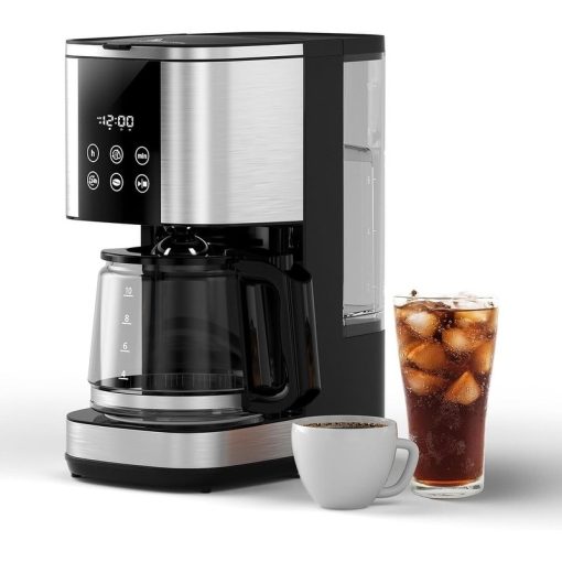 10-Cup Programmable Drip Coffee Maker with LED Touch, 24H Timer, Bold Brew & Keep Warm Function