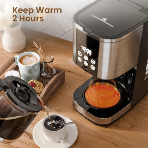 10-Cup Programmable Drip Coffee Maker with LED Touch, 24H Timer, Bold Brew & Keep Warm Function - Image 3