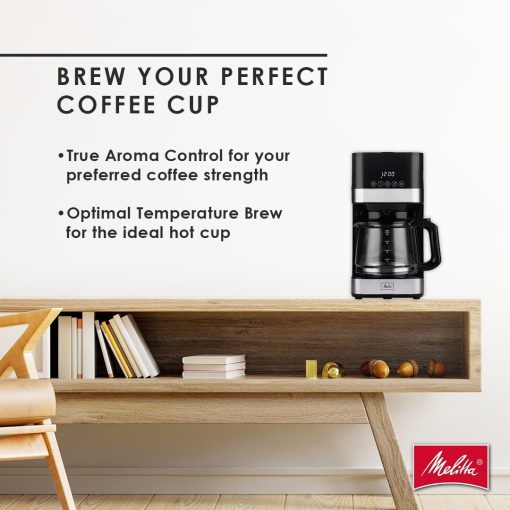 Melitta Aroma Tocco 10-Cup Drip Coffee Maker with Glass Carafe and Touch Control Display - Image 4