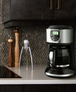 12 Cup Digital Coffee Maker in Black and Silver with Auto Clean Feature