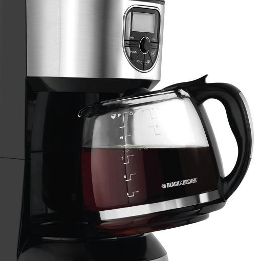 12 Cup Digital Coffee Maker in Black and Silver with Auto Clean Feature - Image 5