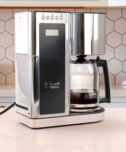 Modern Sleek Chrome Glass Coffeemaker - 8 Cup Brewing Capacity