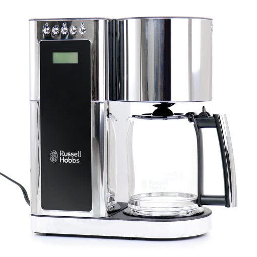 Modern Sleek Chrome Glass Coffeemaker - 8 Cup Brewing Capacity - Image 4
