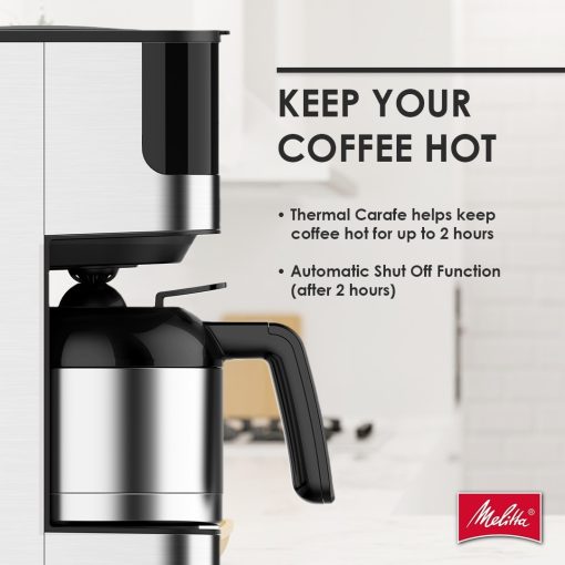 Melitta Aroma Tocco 8-Cup Drip Coffee Maker with Thermal Carafe and Touch Control Display - Image 5