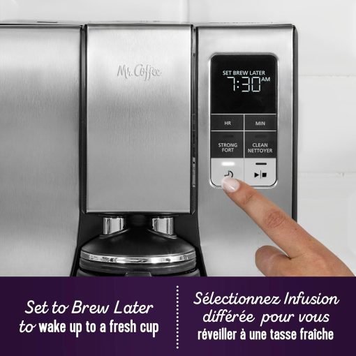 Mr. Coffee 10 Cup Programmable Coffee Maker, Stainless Steel - Image 4
