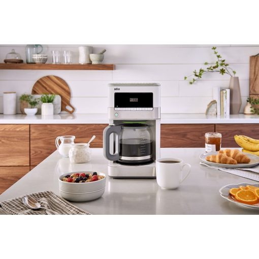 Braun BrewSense 12-Cup Drip Coffee Maker in Stainless Steel/White