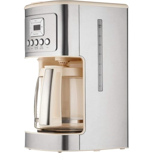 Cuisinart DCC-3200 14-Cup Glass Carafe with Stainless Steel Handle Programmable Coffeemaker, Cream