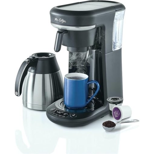 Mr. Coffee 10 Cup + Pod Thermal Coffee Maker, Space-Saving Combo Brewer
