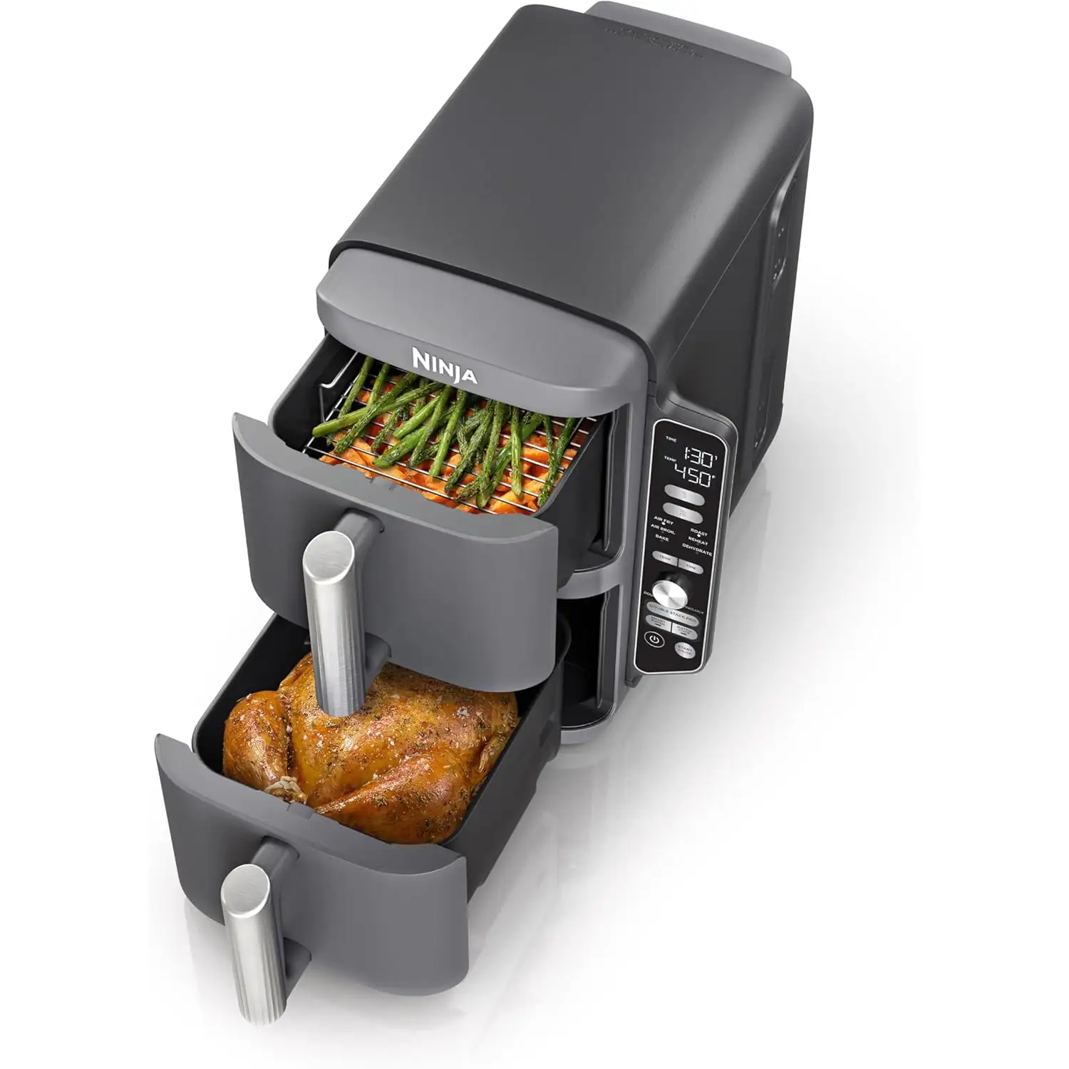 Ninja DoubleStack XL 10 QT, 6-in-1, 2-Basket Air Fryer - Grey, SL401