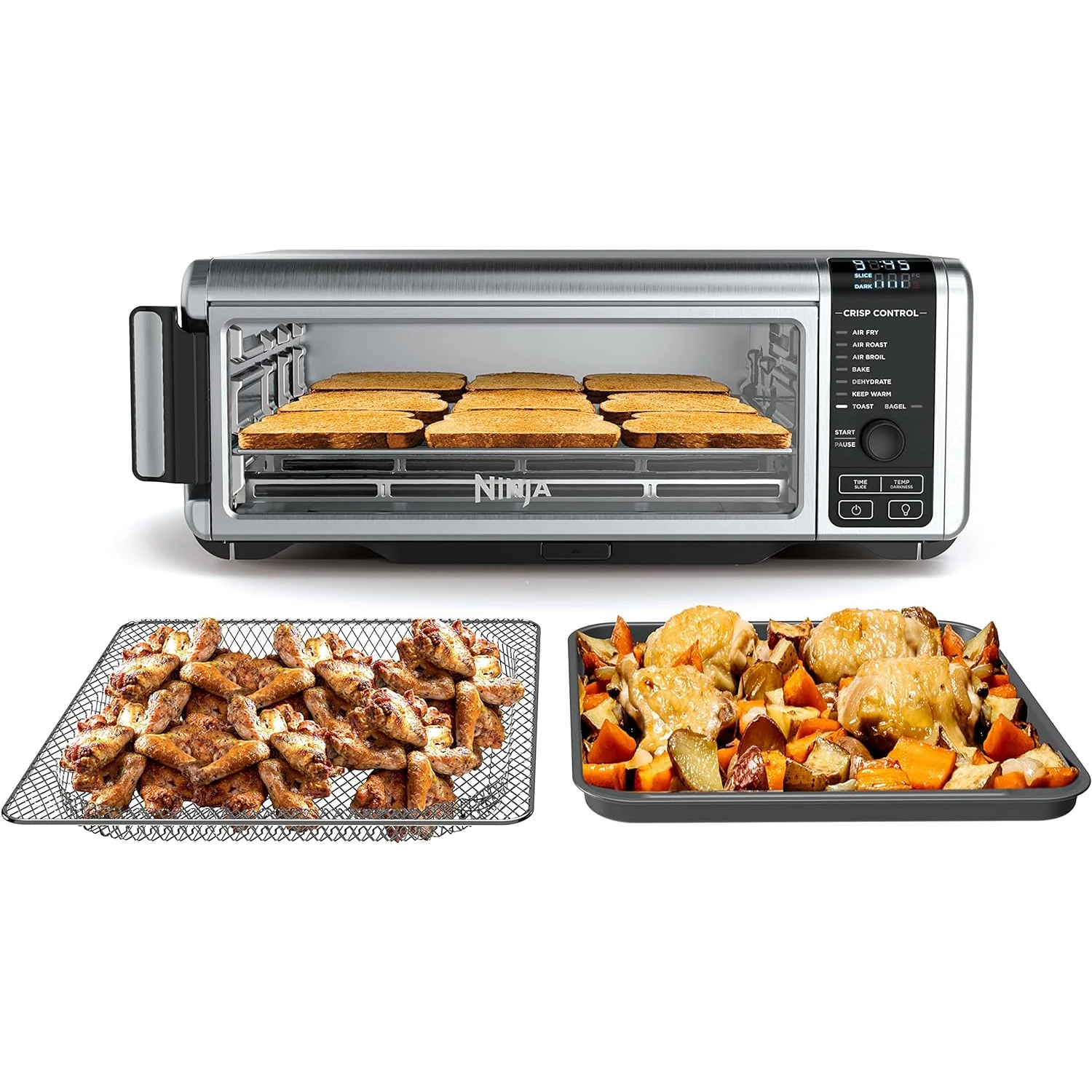 Ninja SP101 Digital Air Fry Countertop Oven with 8-in-1 Functionality - Silver
