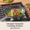 Calphalon Ceramic Nonstick 12-Piece Cookware Set, Silver Ash
