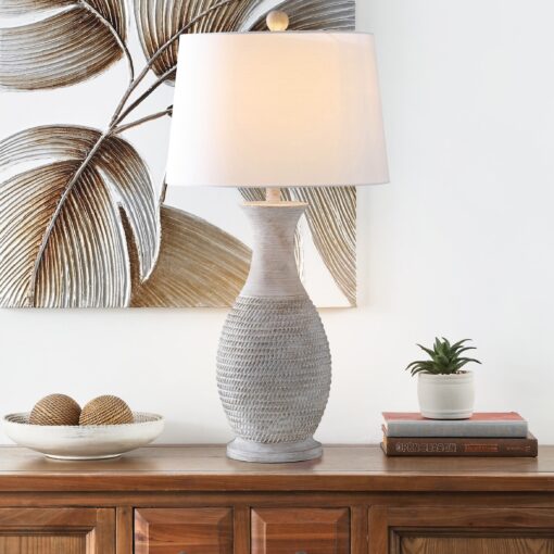 SAFAVIEH Lighting Bentlee Grey 30-inch LED Table Lamp (Set of 2) - 15"W x 15"D x 30"H - Image 5