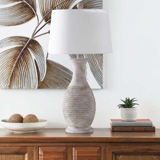 SAFAVIEH Lighting Bentlee Grey 30-inch LED Table Lamp (Set of 2) - 15"W x 15"D x 30"H - Image 6